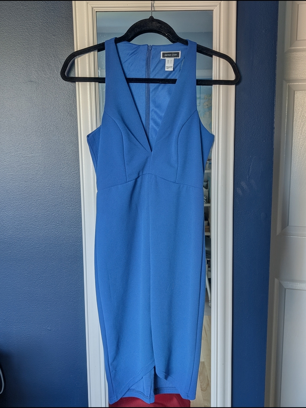 Women's Royal Blue V-Neck Bodycon Dress